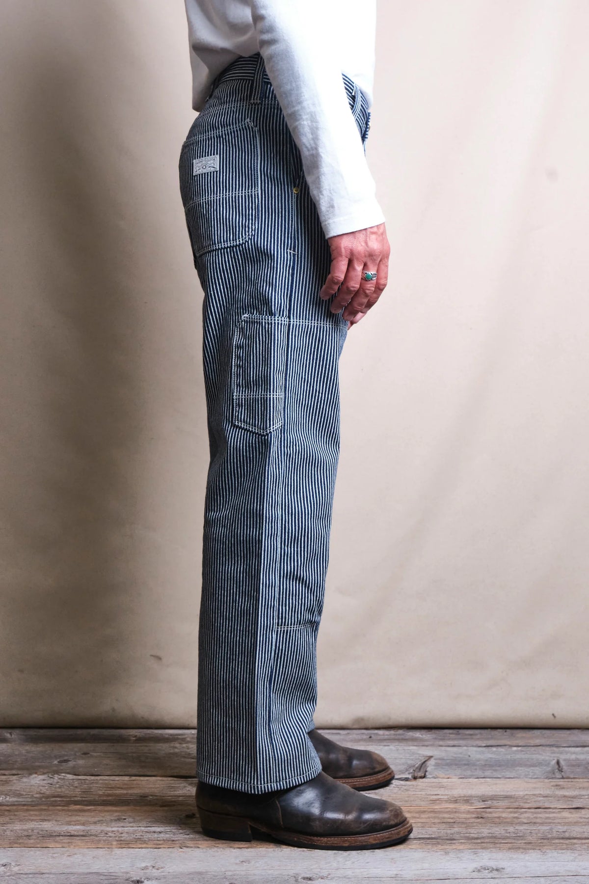 Mortar Chino in Indigo Striped
